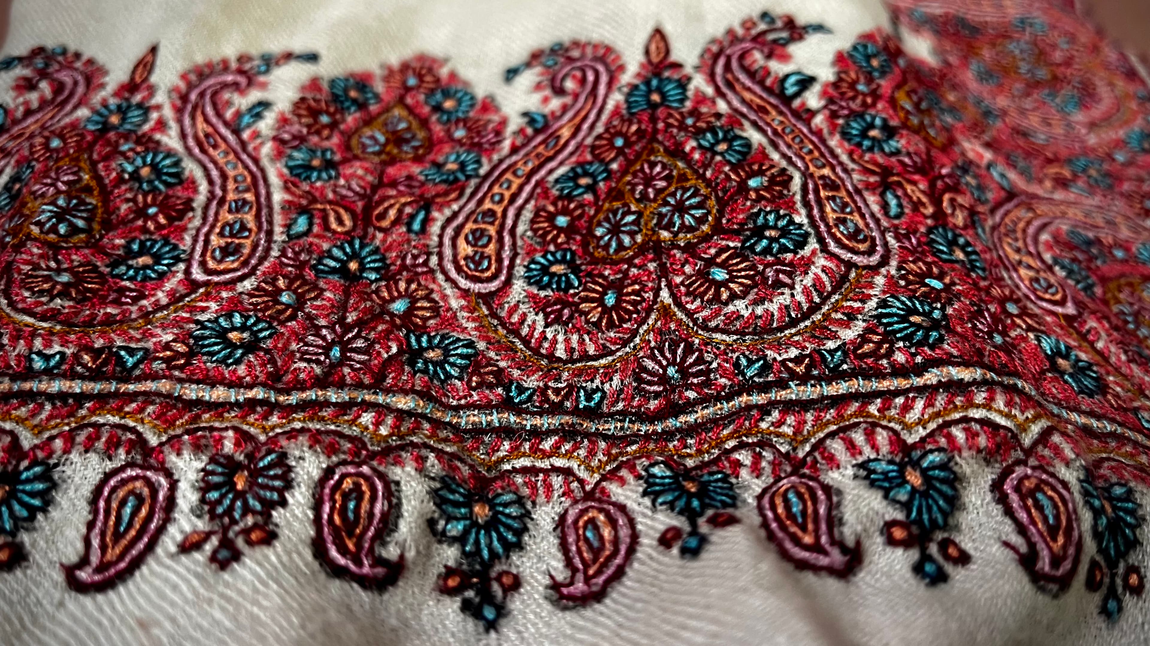 Border Embroidery Pashmina Shawl
