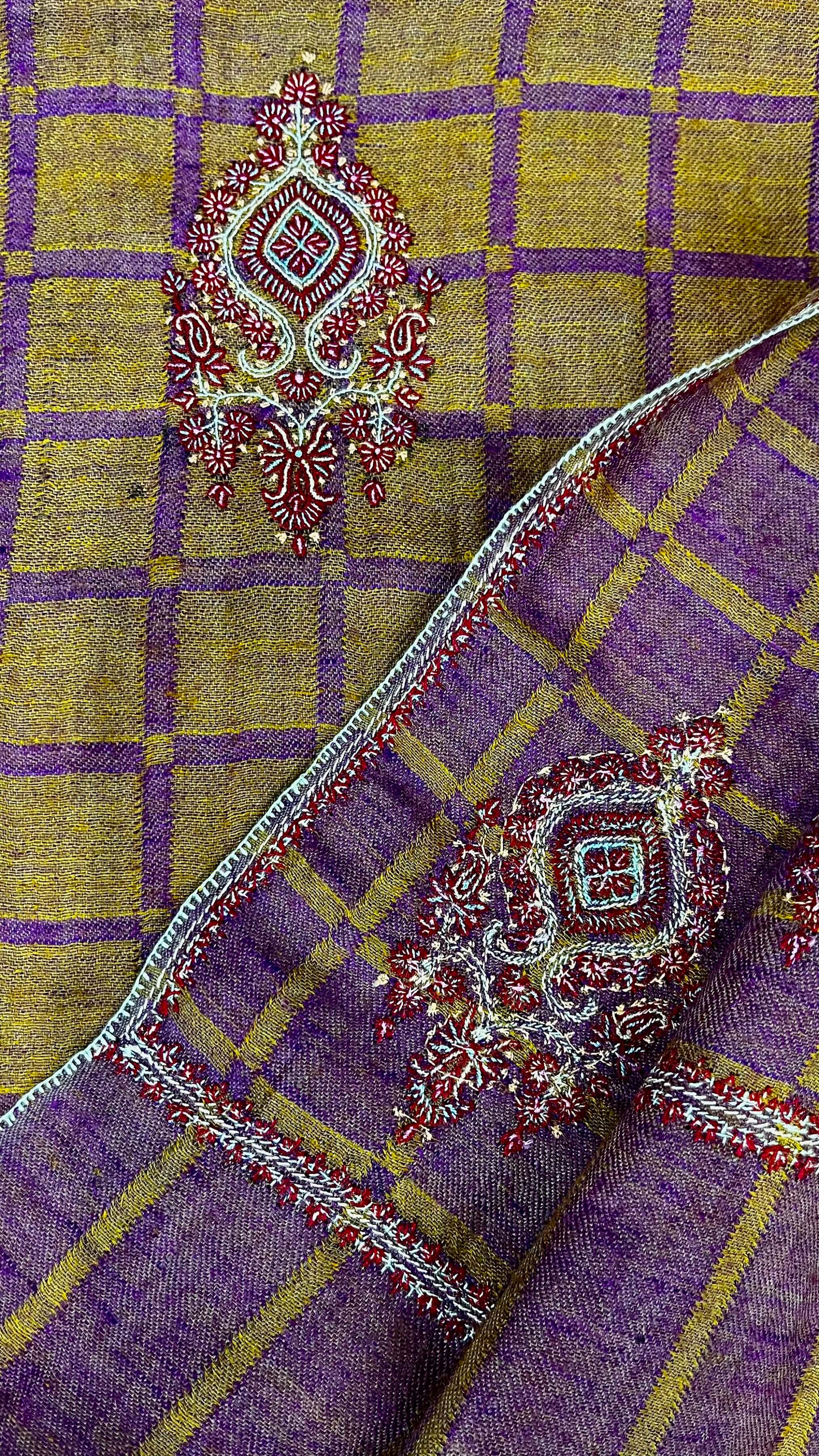 Double Shaded Booti (floral) Pashmina Shawl