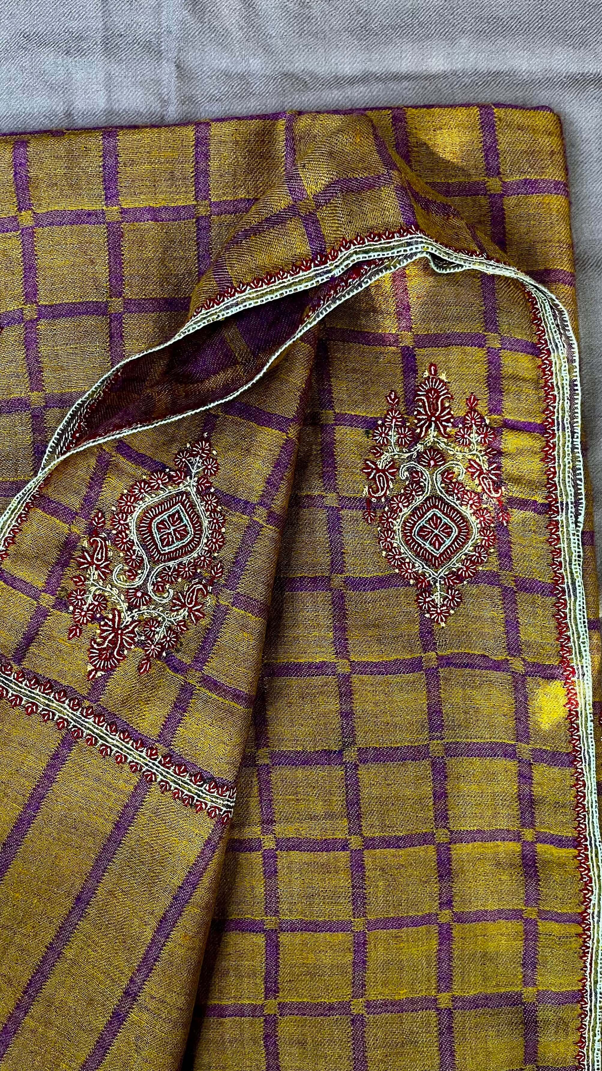 Double Shaded Booti (floral) Pashmina Shawl