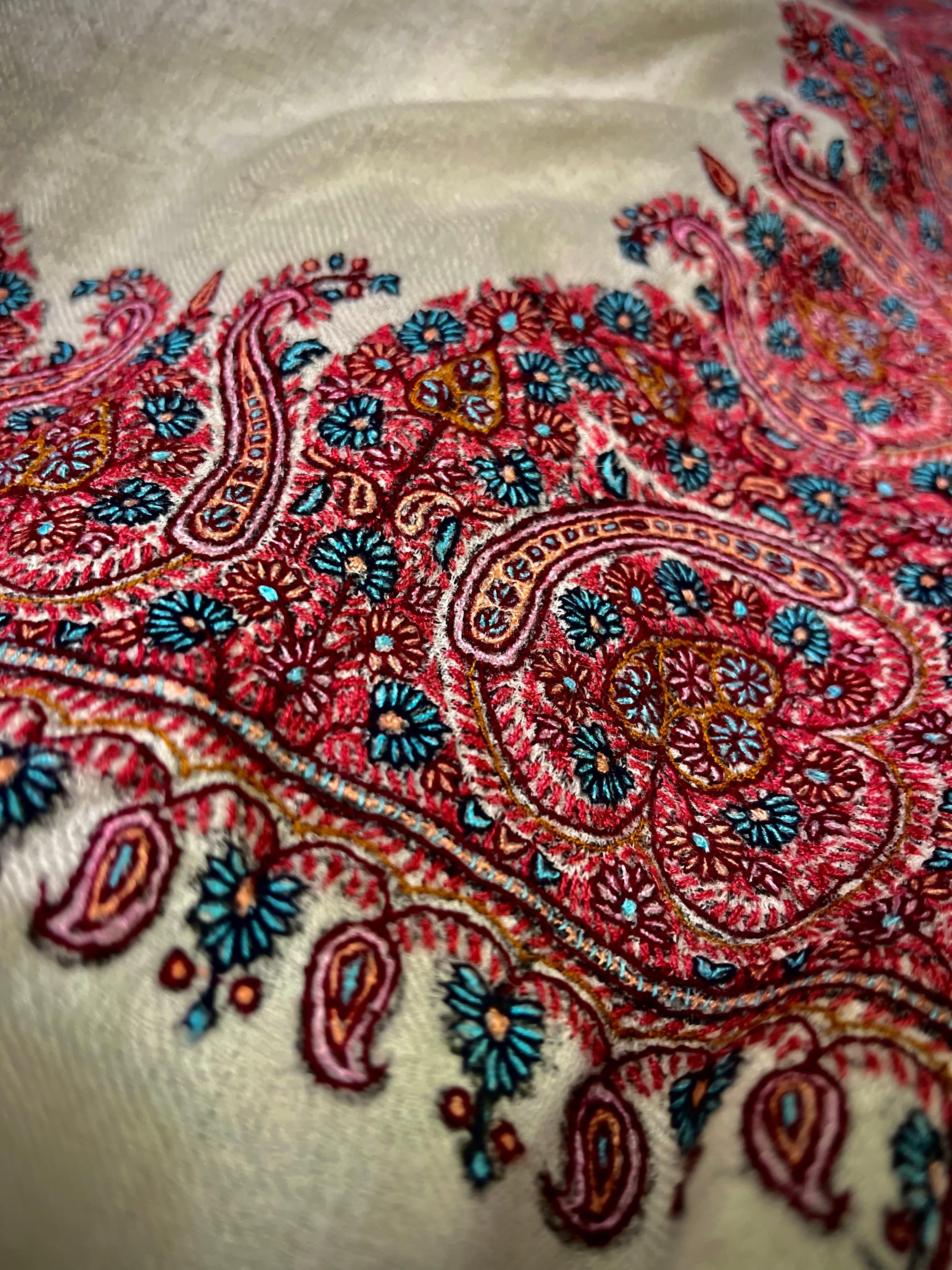 Border Embroidery Pashmina Shawl
