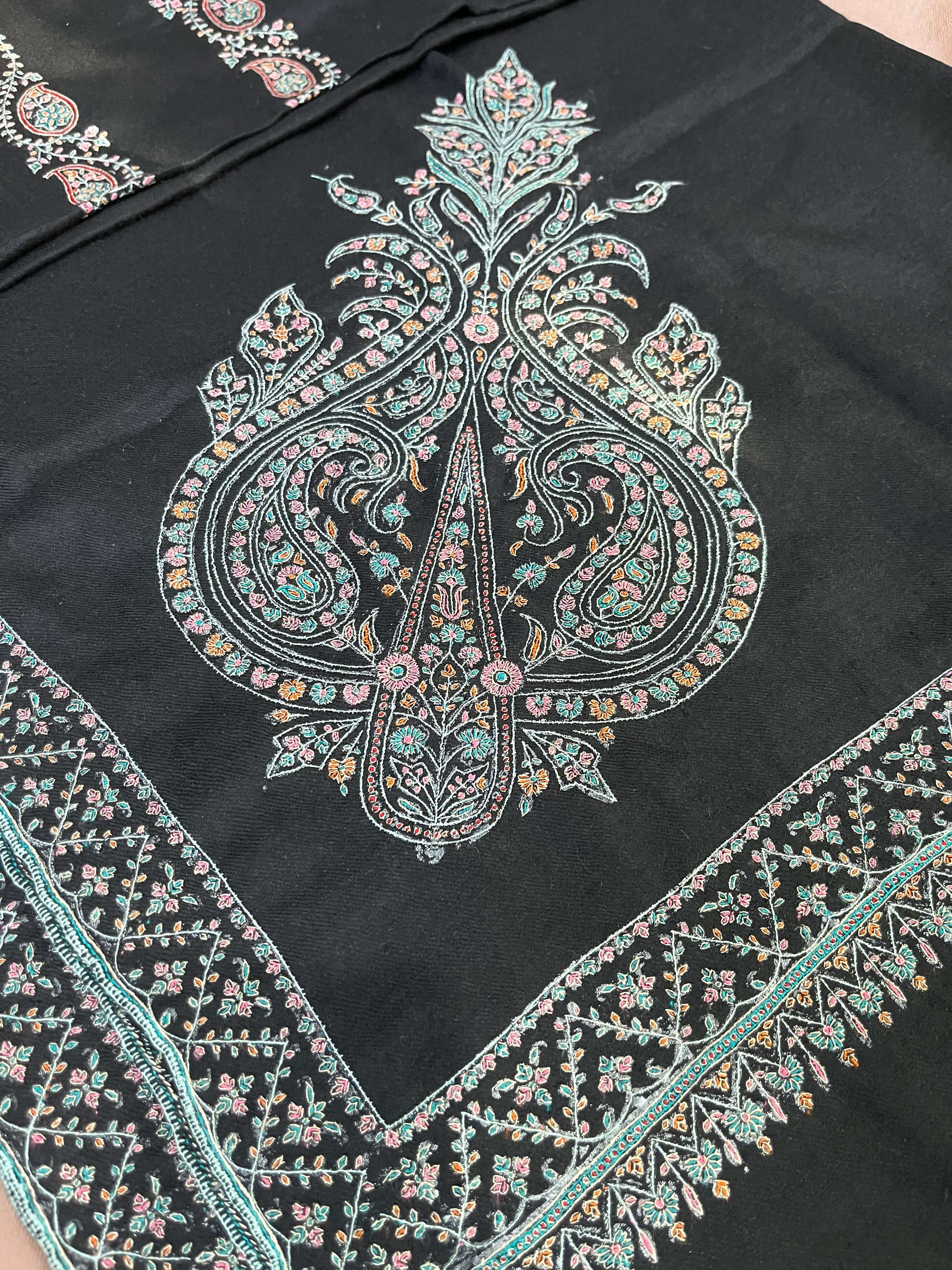 Silk Embroidery Pashmina Shawl
